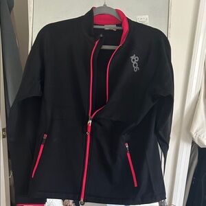 Women's Black Utility Jacket with Pink Trim